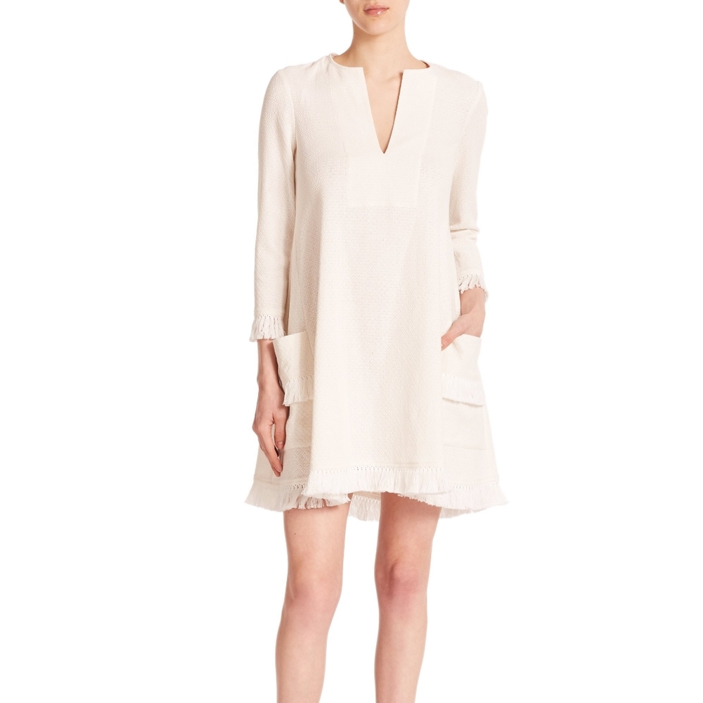 BCBGMAXAZRIA Trysta Fringe trim dress